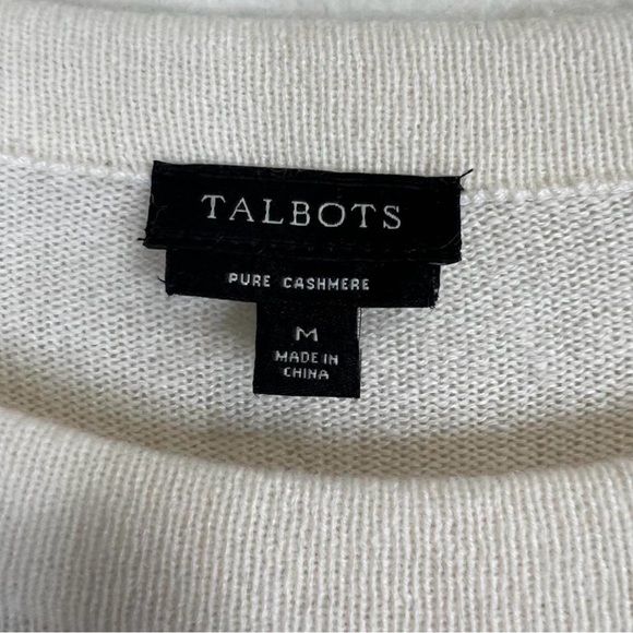 Bundle Of Two Talbots 100% Pure Cashmere Black and Cream Sweaters - Picture 3 of 6